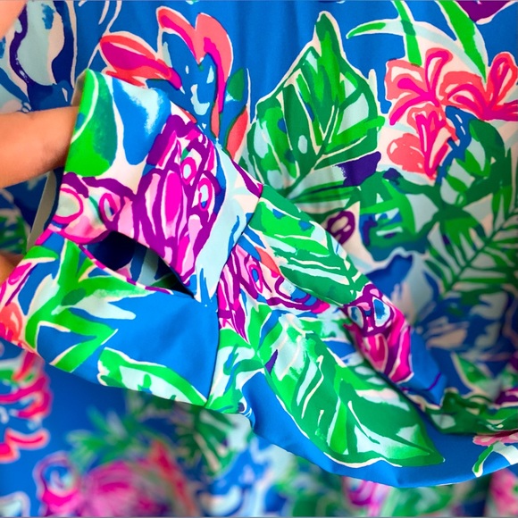 🚫SOLD🚫⭐️⭐️Lilly Pulitzer Cowl Neck/Gator mask Lilshield Long Sleeve50+Dress - Picture 9 of 15